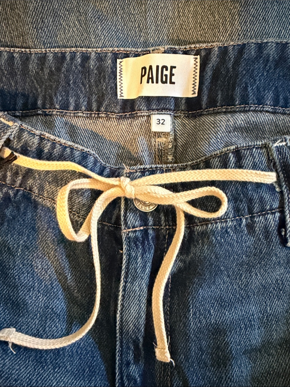 PAIGE Zoey Tie Waist Wide Leg Jeans Vintage Collection